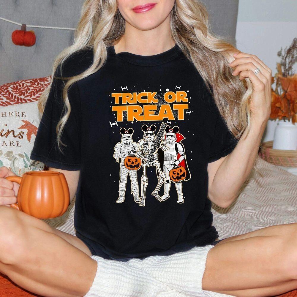 Stormtrooper Skeleton Costume Mickey Ears Halloween Star Wars Vuitino Shirt